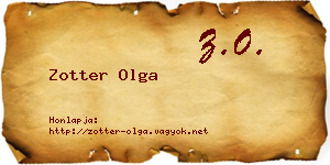 Zotter Olga névjegykártya